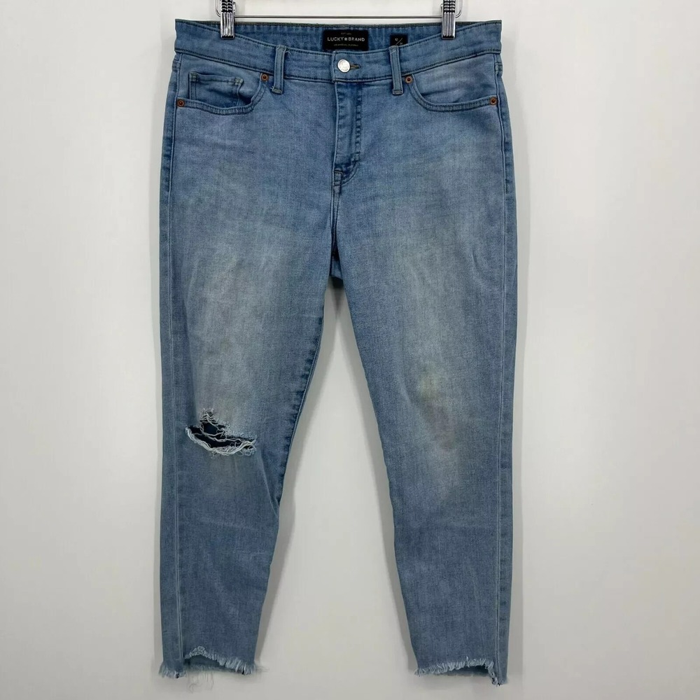 Lucky Brand Jeans Women's Size 12 Blue 31" Waist Ava Crop Light Wash Mid Rise
